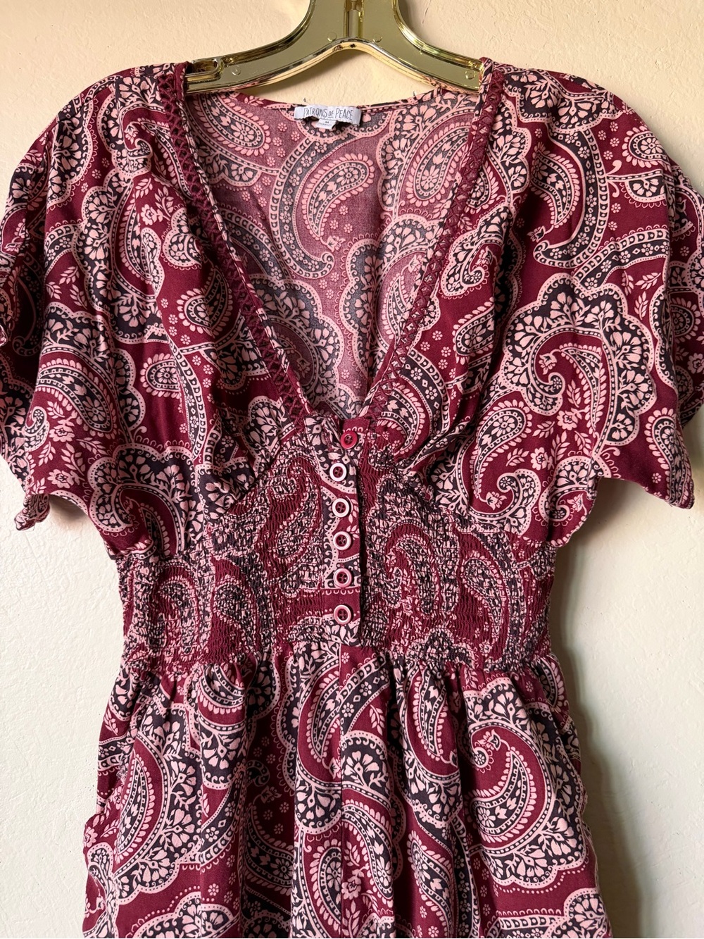 Wide leg romper Patrons of peace medium paisley boho flowy summer